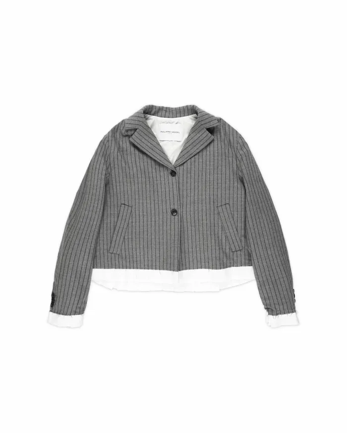 Women Oversize Jacket 8211 Grey Paris Philippe Model Paris Outerwear
