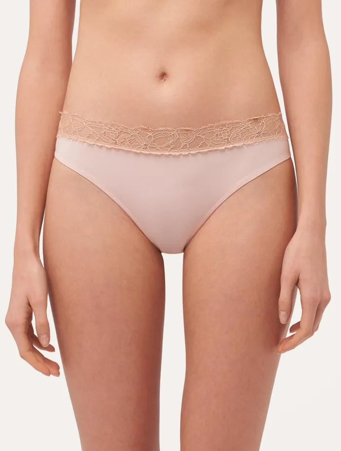 Women Panties La Perla Lace Medium Brief In Powder Pink And Sand
