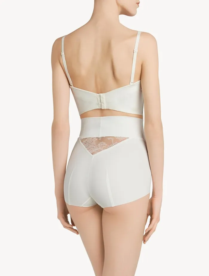 Women Panties La Perla White Lycra Control Fit Highwaist Briefs With Chantilly Lace Women Panties La Perla White Lycra Control Fit Highwaist Briefs With Chantilly Lace