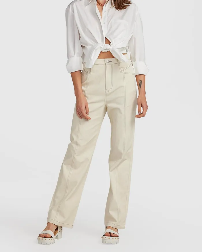 Women Pants and Skirts Belle and Bloom Obsessed Straight Leg Pant 8211 Ivory