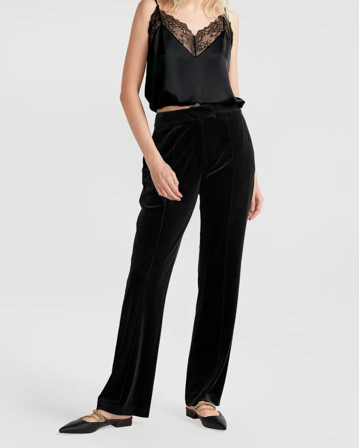 Women Pants and Skirts Belle and Bloom Reverie Velvet Pant 8211 Black