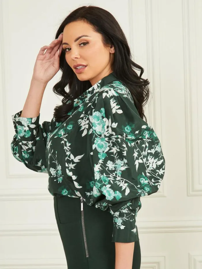 Women Petal Pose Yvonne Blouse Petal Pose Chenille Green Marciano Tops And Sweaters Women Petal Pose Yvonne Blouse Petal Pose Chenille Green Marciano Tops And Sweaters