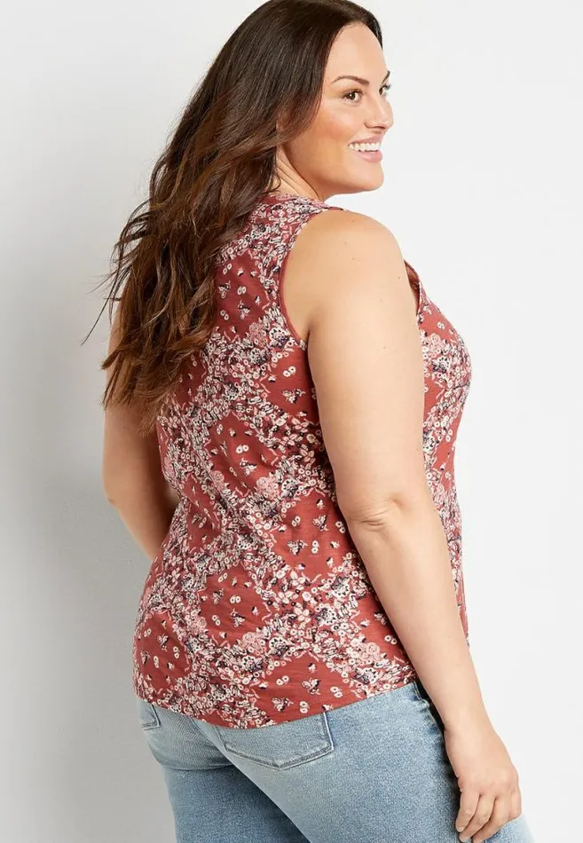 Women Plus Size 247 Red Bandana Classic Tank Top Maurices Plus Tops