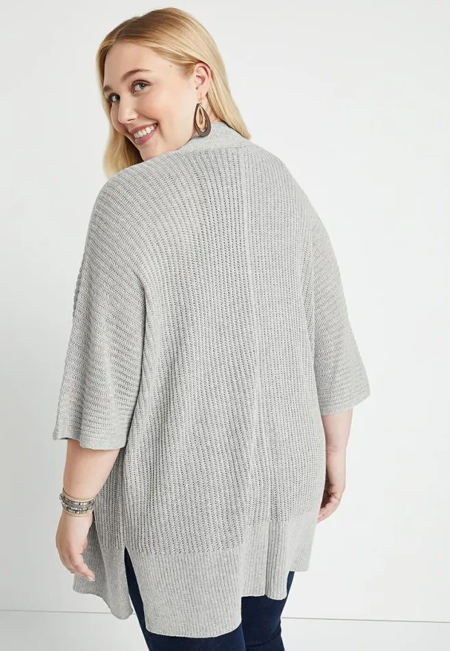 Women Plus Size Gray Oversized Duster Cardigan Maurices Plus Tops