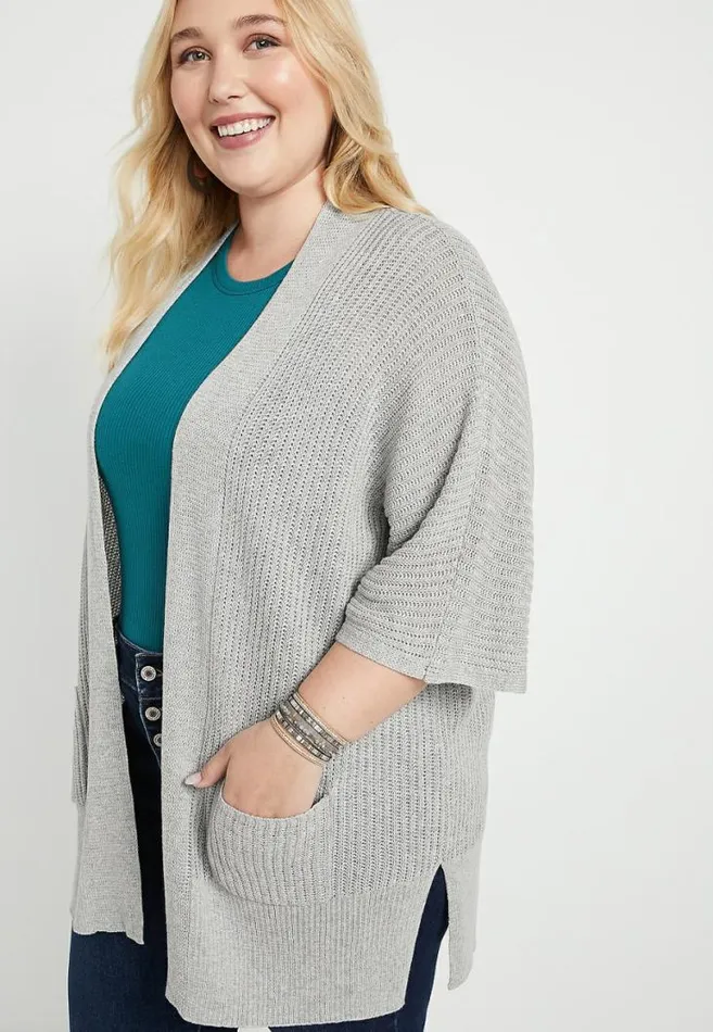 Women Plus Size Gray Oversized Duster Cardigan Maurices Plus Tops