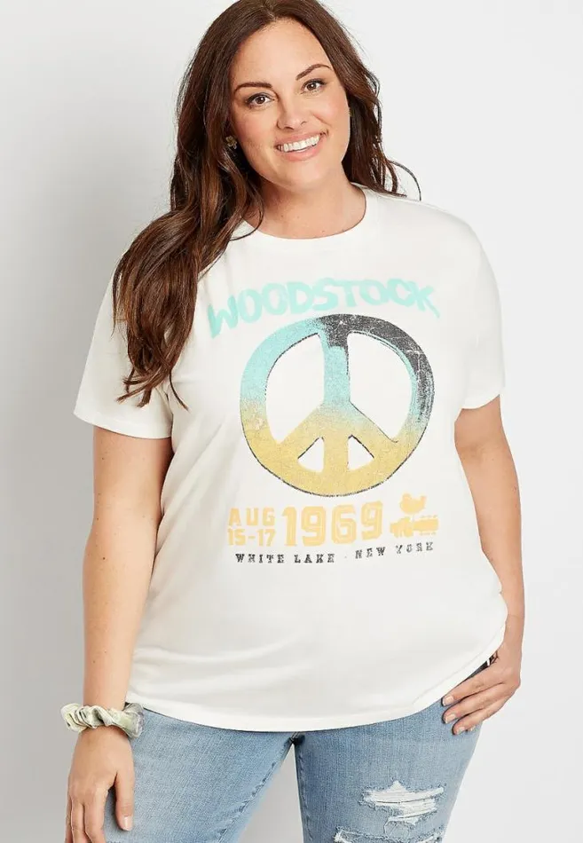 Women Plus Size Woodstock Oversized Graphic Tee Maurices Plus Tops