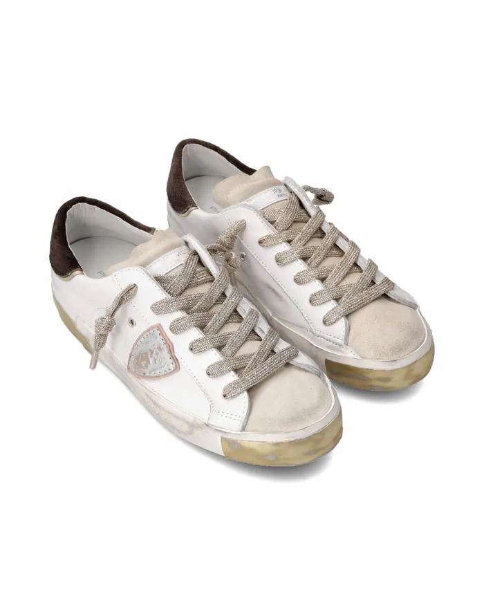 Women Prsx Sneakers WhiteBlack Shoes Philippe Model Paris Low