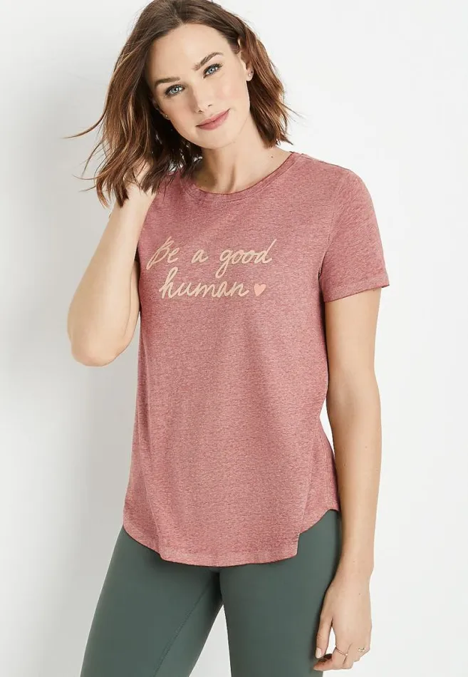 Women Red Be A Good Human Graphic Tee Maurices Tops
