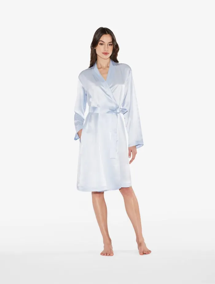 Women Robes La Perla Azure Silk Short Robe