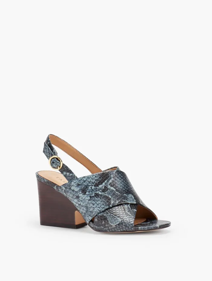 Women Sandals Talbots Amberley Slingback Wedge Sandals Blue Multi