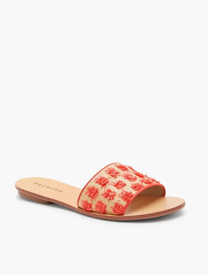 Women Sandals Talbots Hannah Piped Slides Orangenatural
