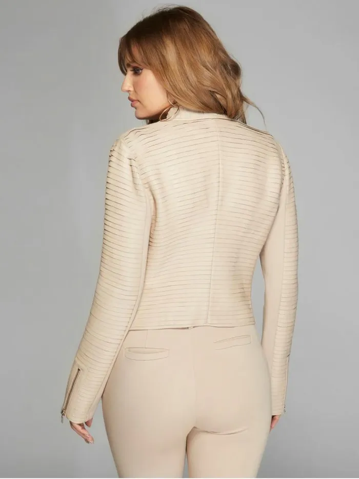 Women Shayna Drape Leather Jacket Sheer Fancy Marciano Jackets Women Shayna Drape Leather Jacket Sheer Fancy Marciano Jackets