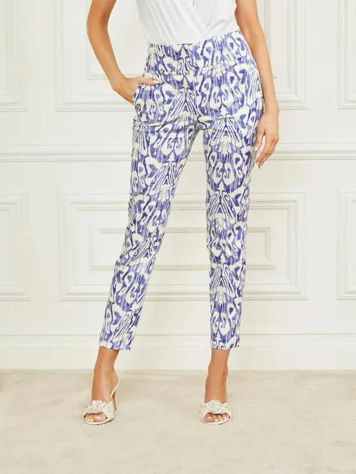 Women Shelly Printed Pant Substance Blue Print Marciano Bottoms Women Shelly Printed Pant Substance Blue Print Marciano Bottoms