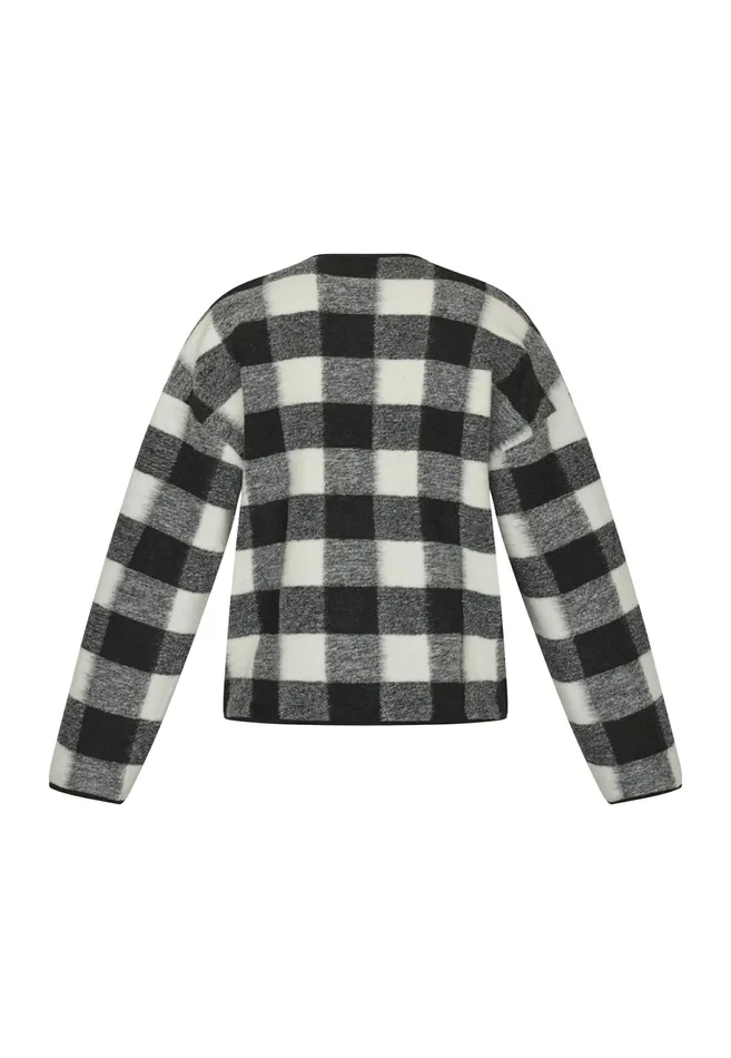 Women Sisters Point Jackets and Waistcoats HIBEABL Blackcream Check