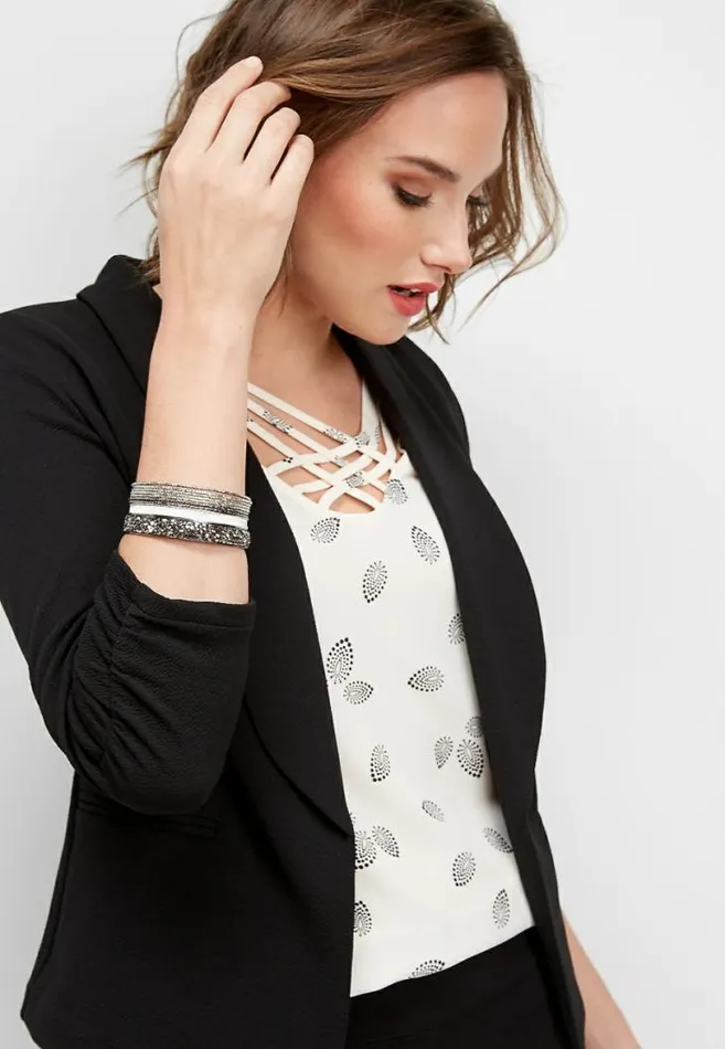 Women Solid Open Front Blazer Maurices Tops