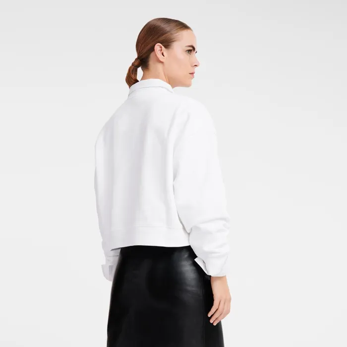 Women Sweatshirt White Longchamp Tops and Blouses