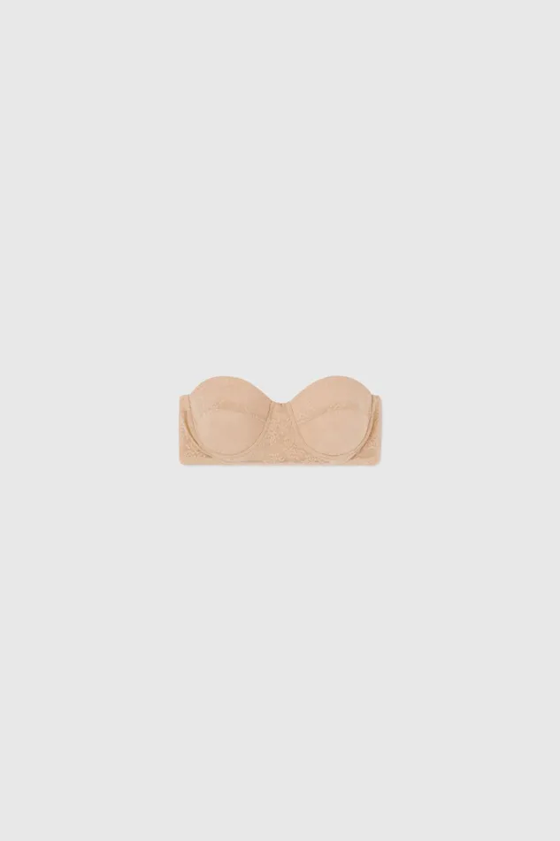 Women Tops and Shirts Ermanno Scervino Beige Lace Structured Bustier Bra Beige Women Tops and Shirts Ermanno Scervino Beige Lace Structured Bustier Bra Beige