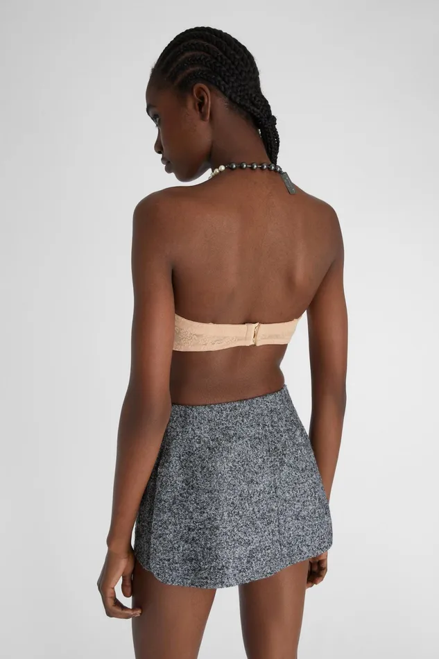 Women Tops and Shirts Ermanno Scervino Beige Lace Structured Bustier Bra Beige
