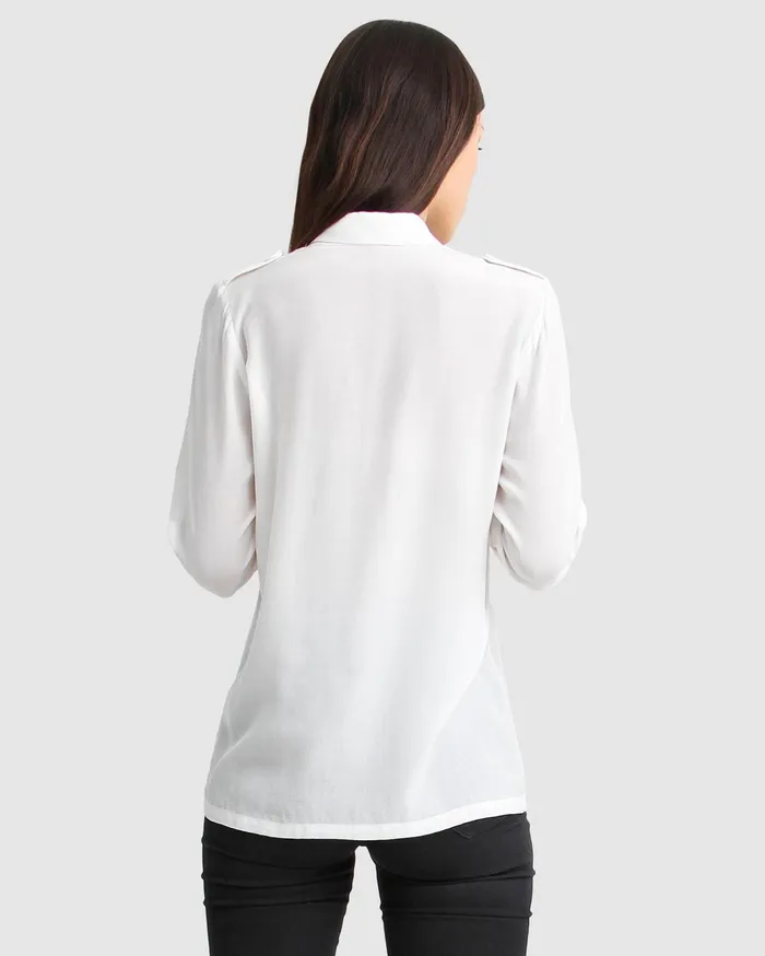 Women Tops Belle and Bloom Eclipse Rolled Sleeve Blouse 8211 Cream