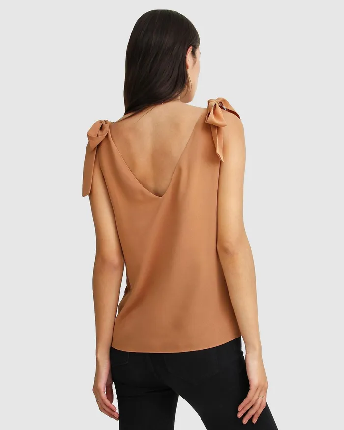 Women Tops Belle and Bloom Feel For You VNeck Top 8211 Camel