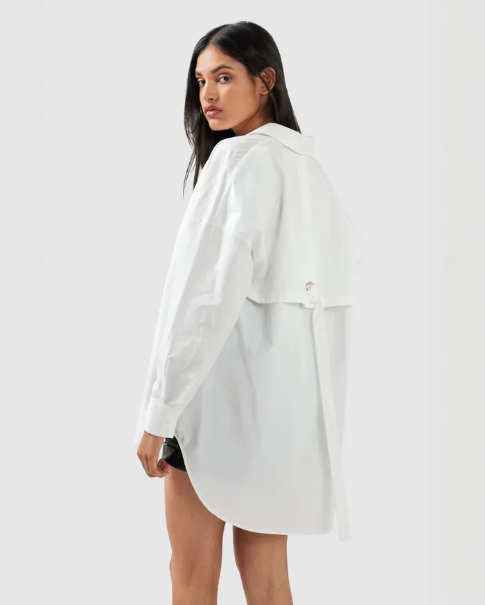 Women Tops Belle and Bloom Into You Oversized Shirt 8211 White