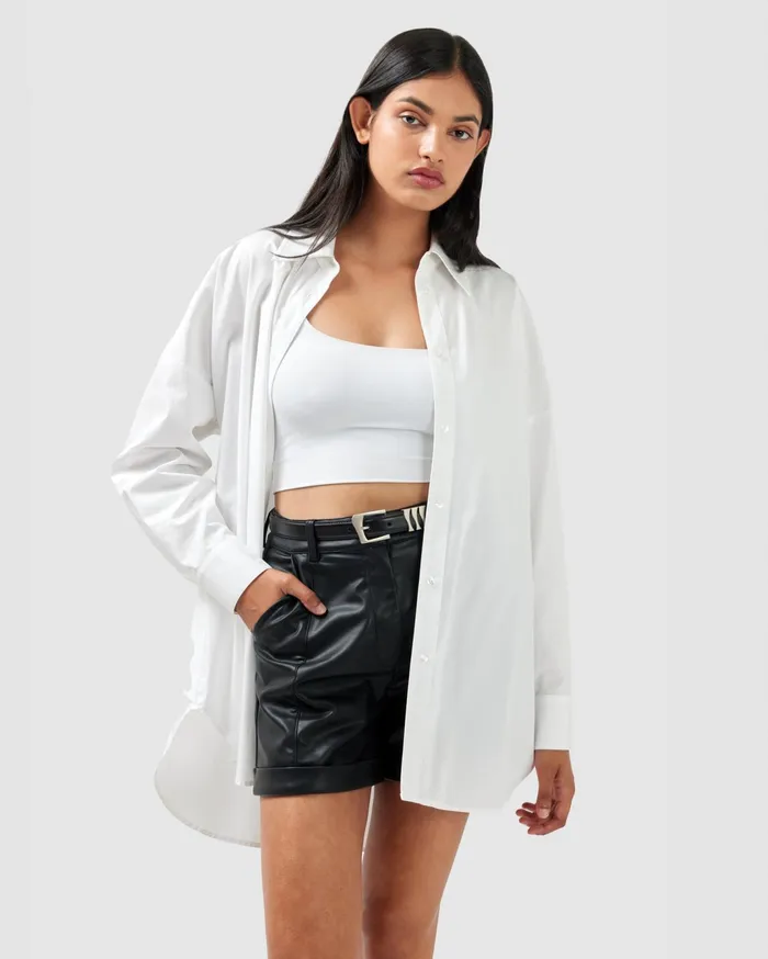 Women Tops Belle and Bloom Into You Oversized Shirt 8211 White