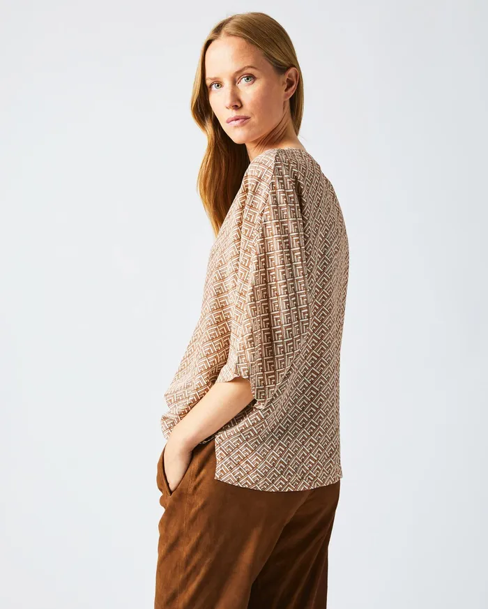 Women Tops Billy Reid V Pleat Blouse Creambrown