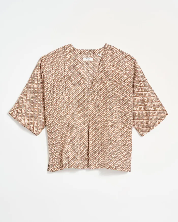 Women Tops Billy Reid V Pleat Blouse Creambrown