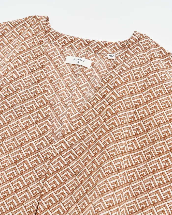 Women Tops Billy Reid V Pleat Blouse Creambrown
