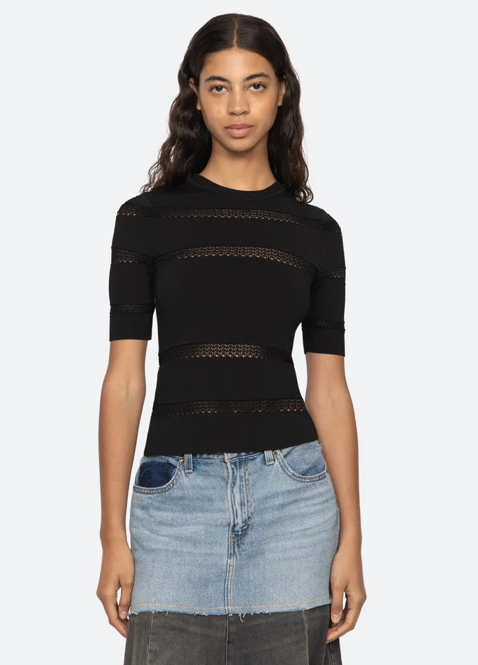 Women Tops Sea New York Devon SS Top Black
