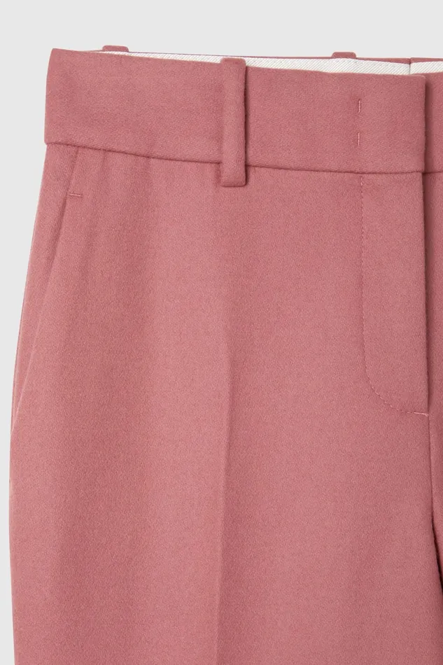Women Trousers Ermanno Scervino Straightcut Trousers In Cool Wool Pink
