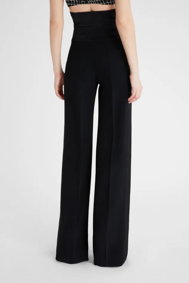 Women Trousers Ermanno Scervino Women039s Highwaisted Black Palazzo Pants 8211 Ermanno Scervino Black