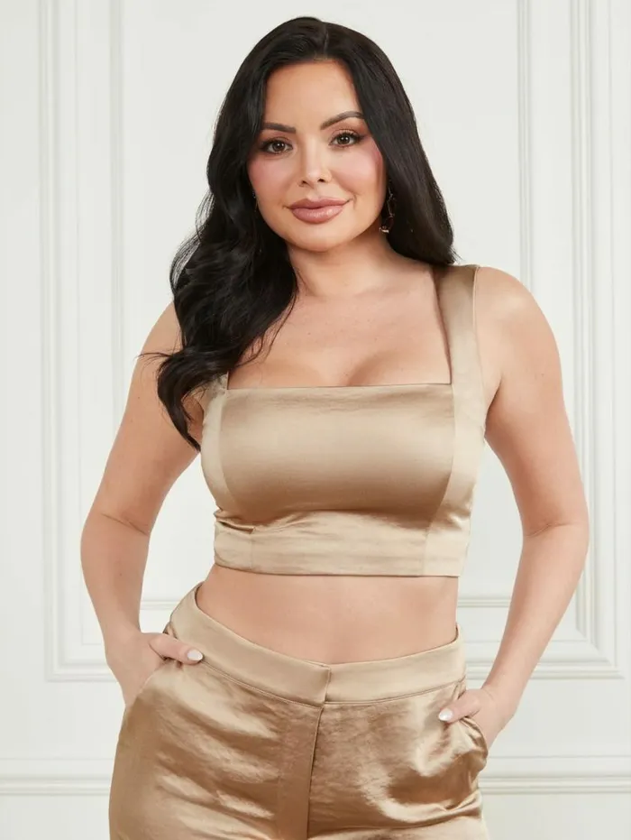 Women Vera Crop Top Mindful Multi Marciano Tops And Sweaters Women Vera Crop Top Mindful Multi Marciano Tops And Sweaters
