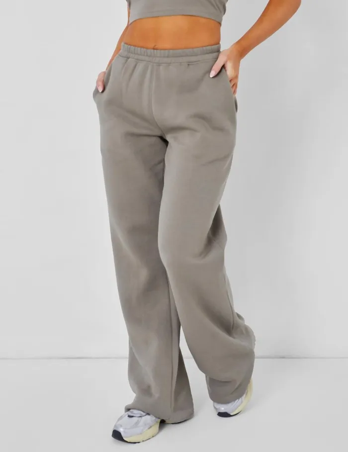 Women Wide Leg Sweat Pants Coord Khaki Green Public Desire Curve