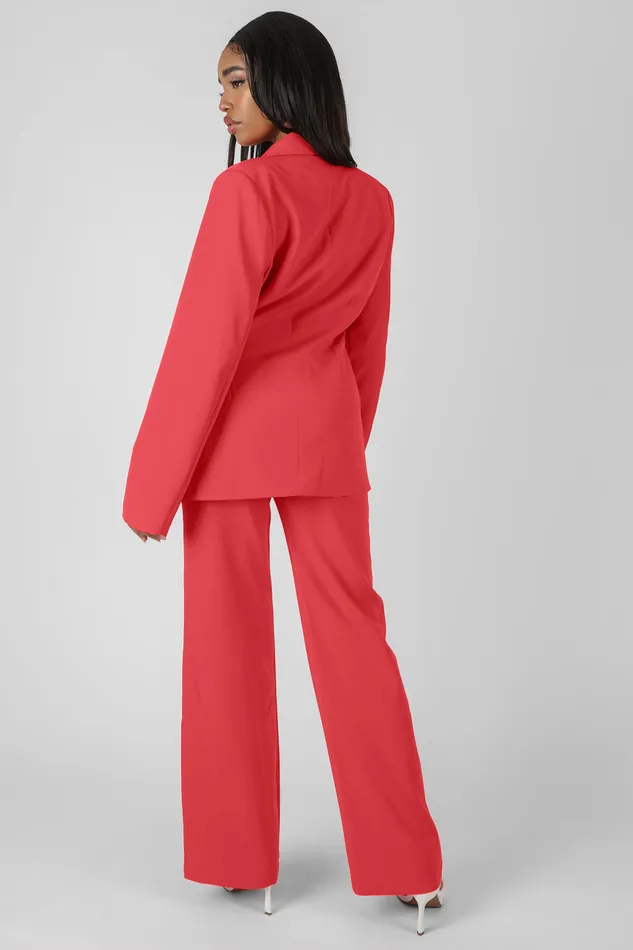 Women Wrap Waist Blazer Coral Kaiia Orange Public Desire Outerwear and Jackets