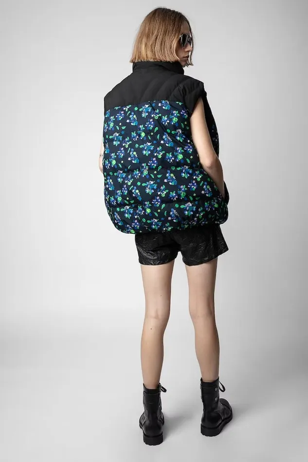 Zadig and Voltaire Jackets KERA FLOWER VEST BLACK FLOWER 8211 Women