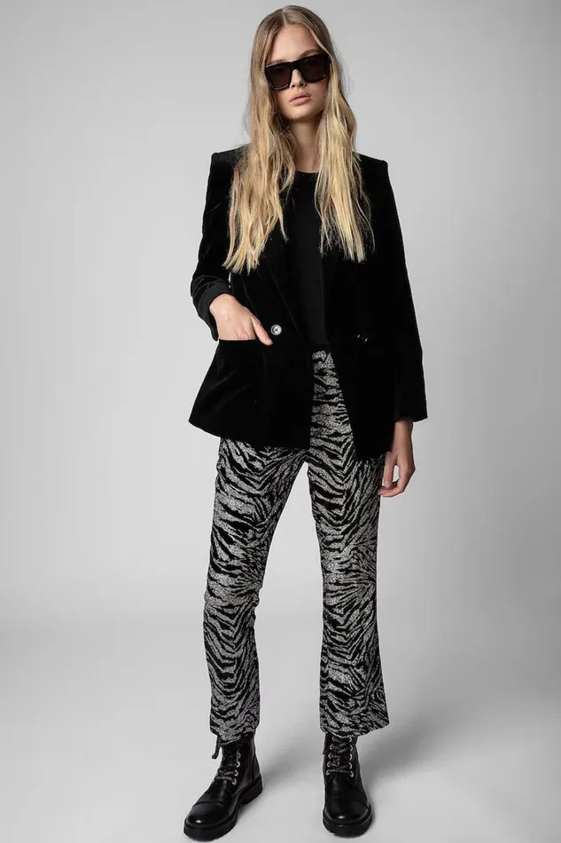 Zadig and Voltaire Pants POLIS VELVET SPARKLE BLACK 8211 Women Zadig and Voltaire Pants POLIS VELVET SPARKLE BLACK 8211 Women