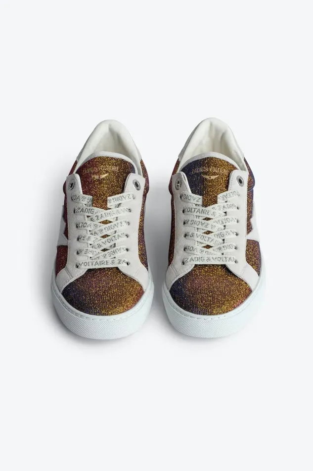 Zadig and Voltaire Sneakers ZV1747 SPARKLE GOLD GOLD 8211 WomenMen Zadig and Voltaire Sneakers ZV1747 SPARKLE GOLD GOLD 8211 WomenMen