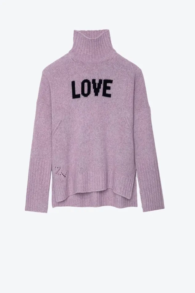 Zadig and Voltaire Sweaters and Knitwear ALMA WE LOVE LILAC 8211 Women Zadig and Voltaire Sweaters and Knitwear ALMA WE LOVE LILAC 8211 Women