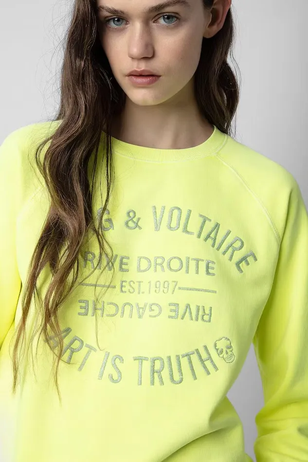 Zadig and Voltaire Sweaters and Knitwear UPPER BLASON NEON NEON YELLOW 8211 Women Zadig and Voltaire Sweaters and Knitwear UPPER BLASON NEON NEON YELLOW 8211 Women