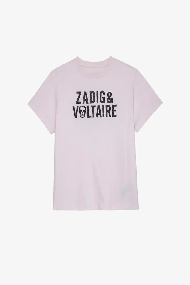 Zadig and Voltaire TShirts OMMA ZV TSHIRT PASTEL PINK 8211 Women Zadig and Voltaire TShirts OMMA ZV TSHIRT PASTEL PINK 8211 Women